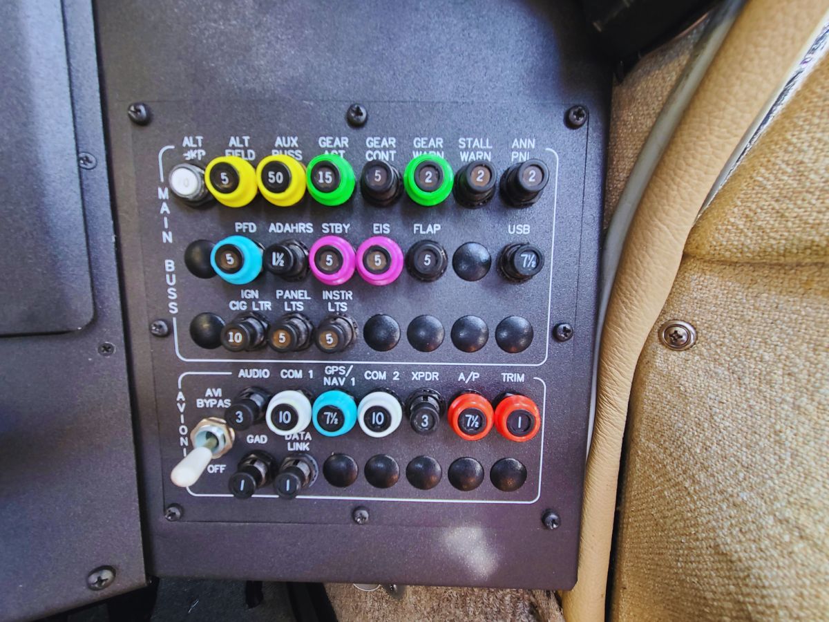 Palm Beach Avionics past work on an avionics panel.