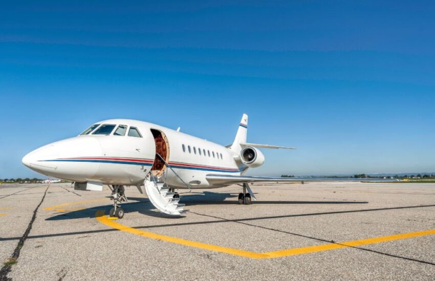 A light jet charter ready for flight.