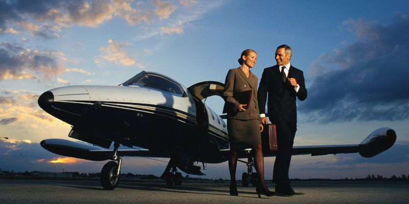 The business people have a smooth flight with the help of a private jet broker.