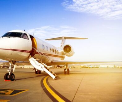 The private jet charter is ready for flight.