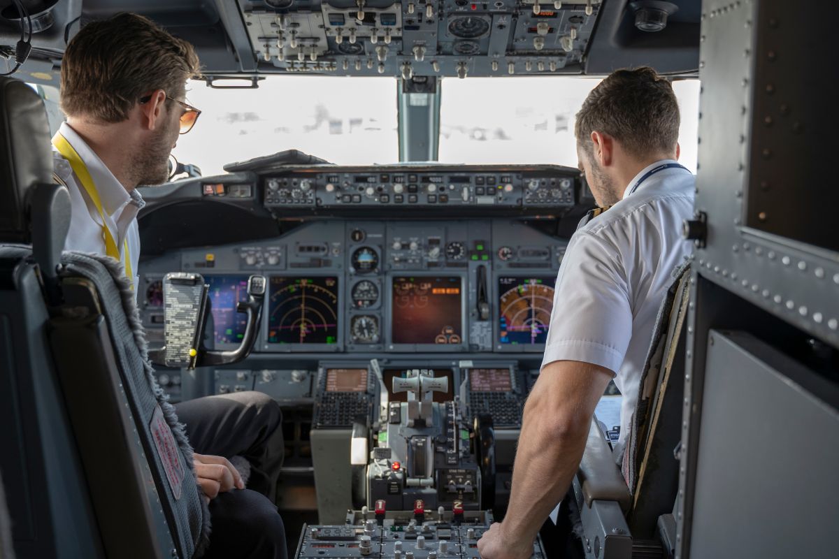 The two pilots noticed the efficiency of using new trends in aviation technology.