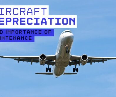 A graphic showing an aircraft with text about the depreciation of aircraft.