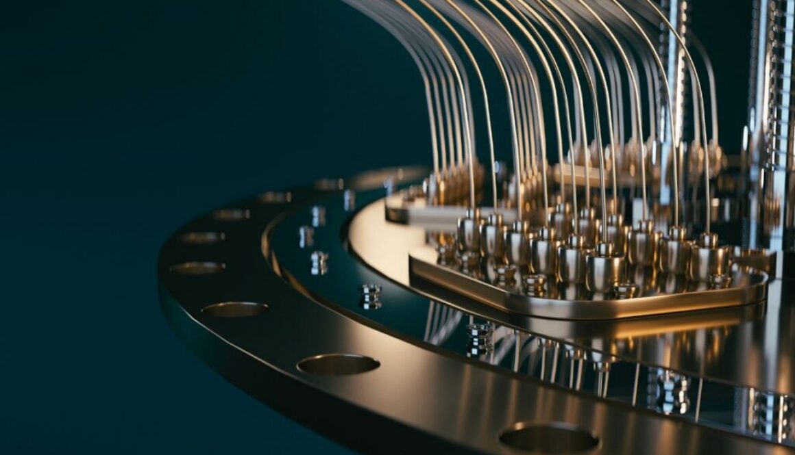 Close-up of precision hardware used in quantum navigation systems