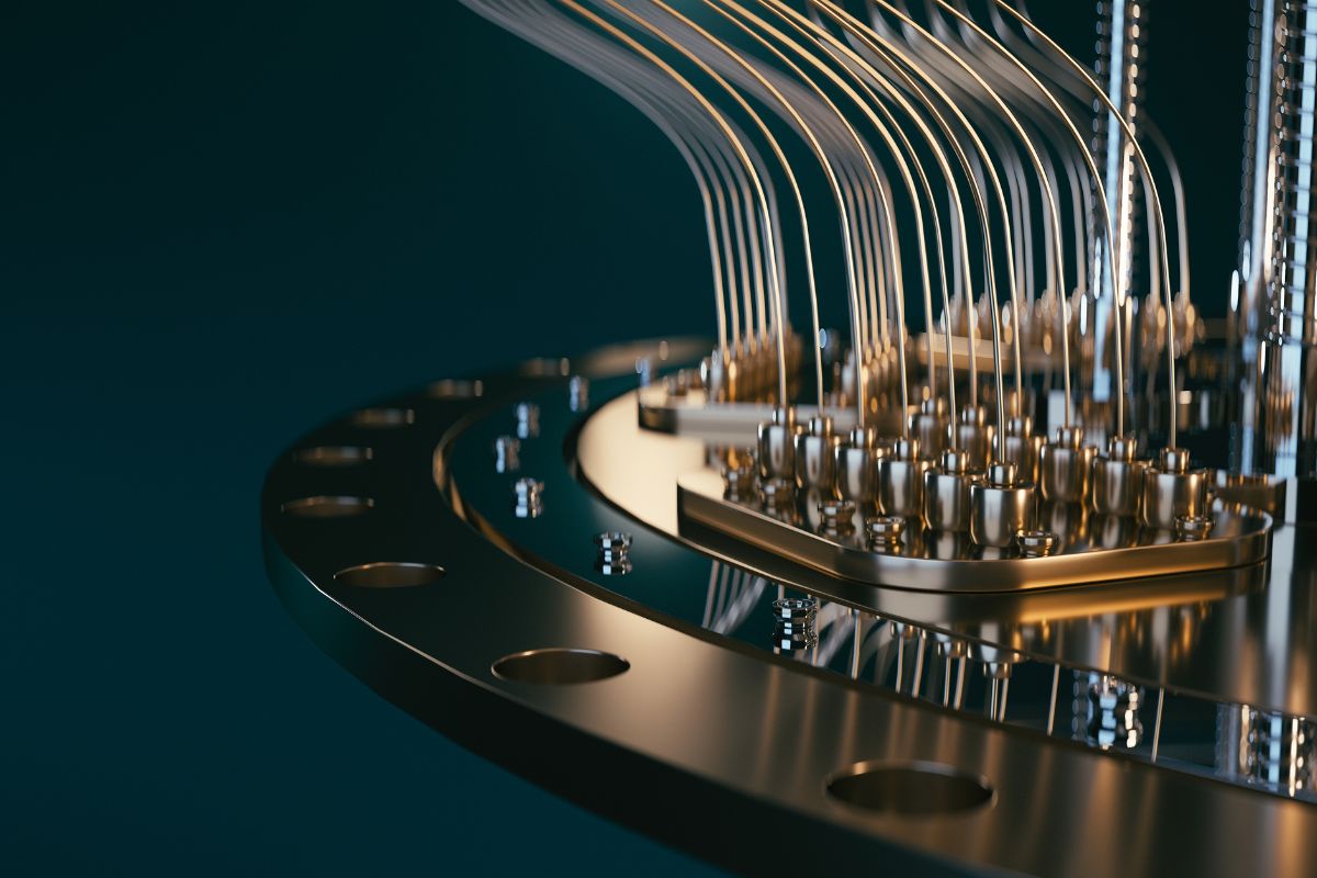 Close-up of precision hardware used in quantum navigation systems