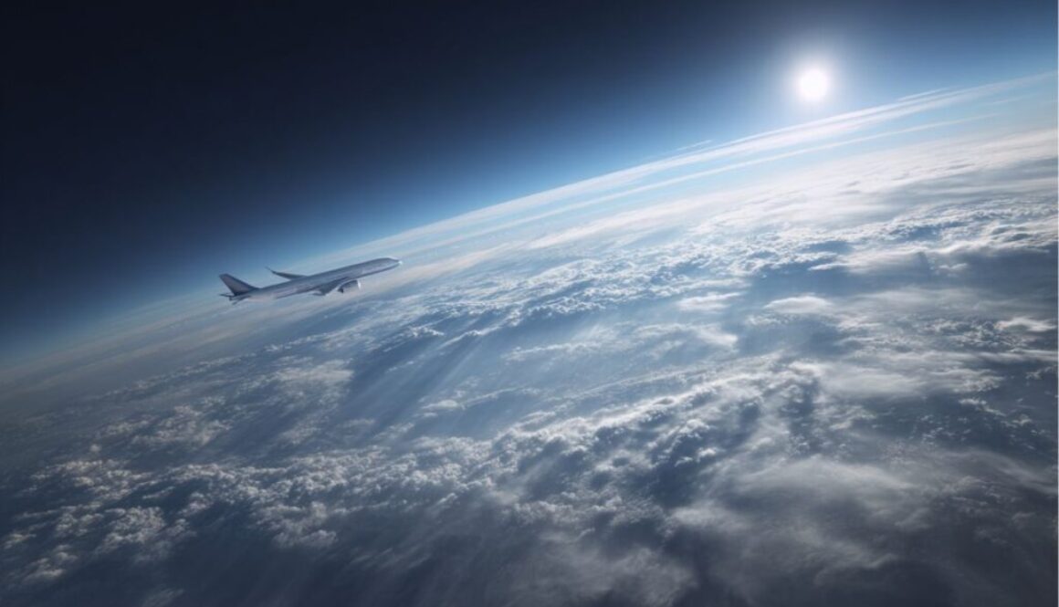 Airplanes go high to escape chaotic weather, traffic, and drag.