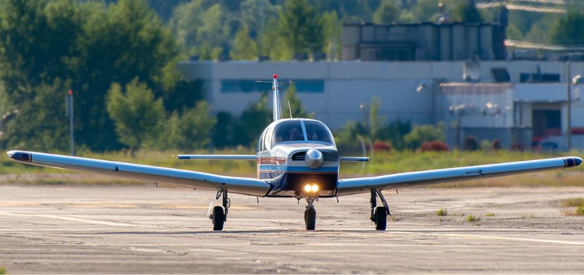 An aircraft is ready to fly.